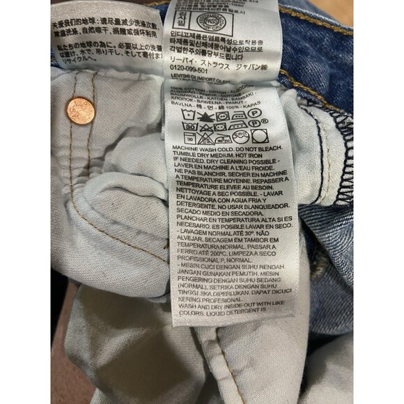 Levi's 501 Blue Denim Straight Jeans Size 29 X 30 - Picture 7 of 8